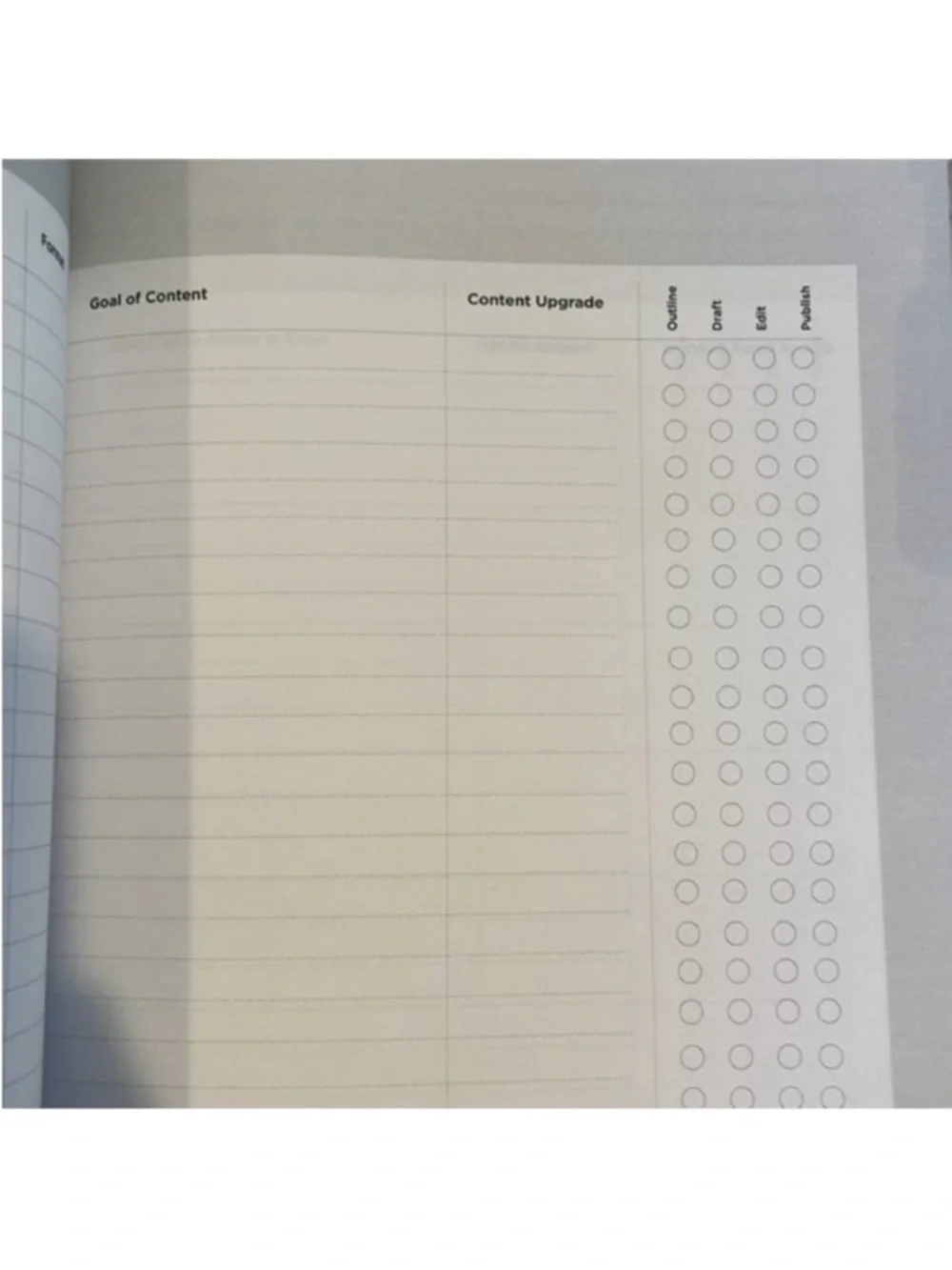 Content planner workbook editorial blogging goals create on year calendar blog